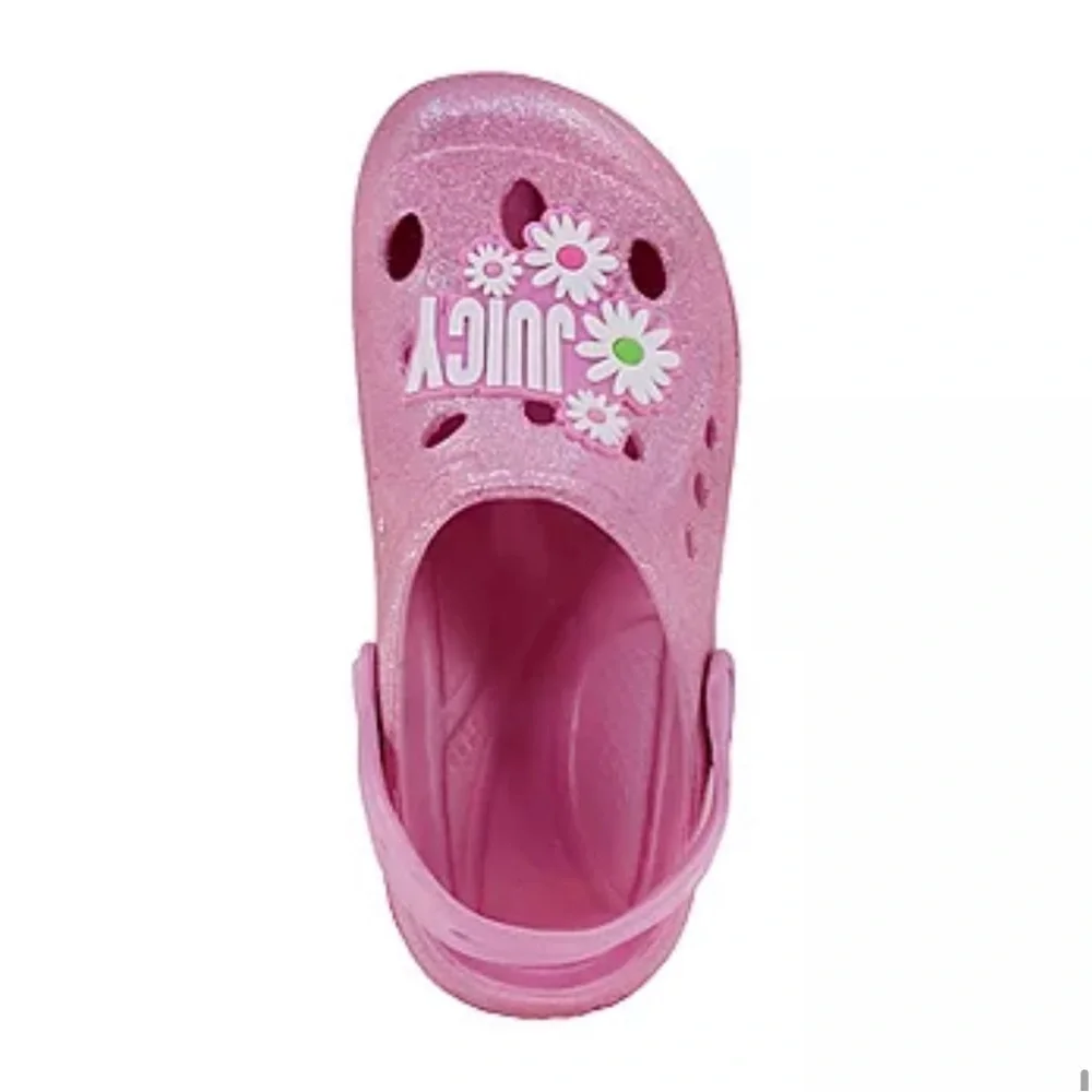 Juicy couture kids cool clogs pink glitter size 4